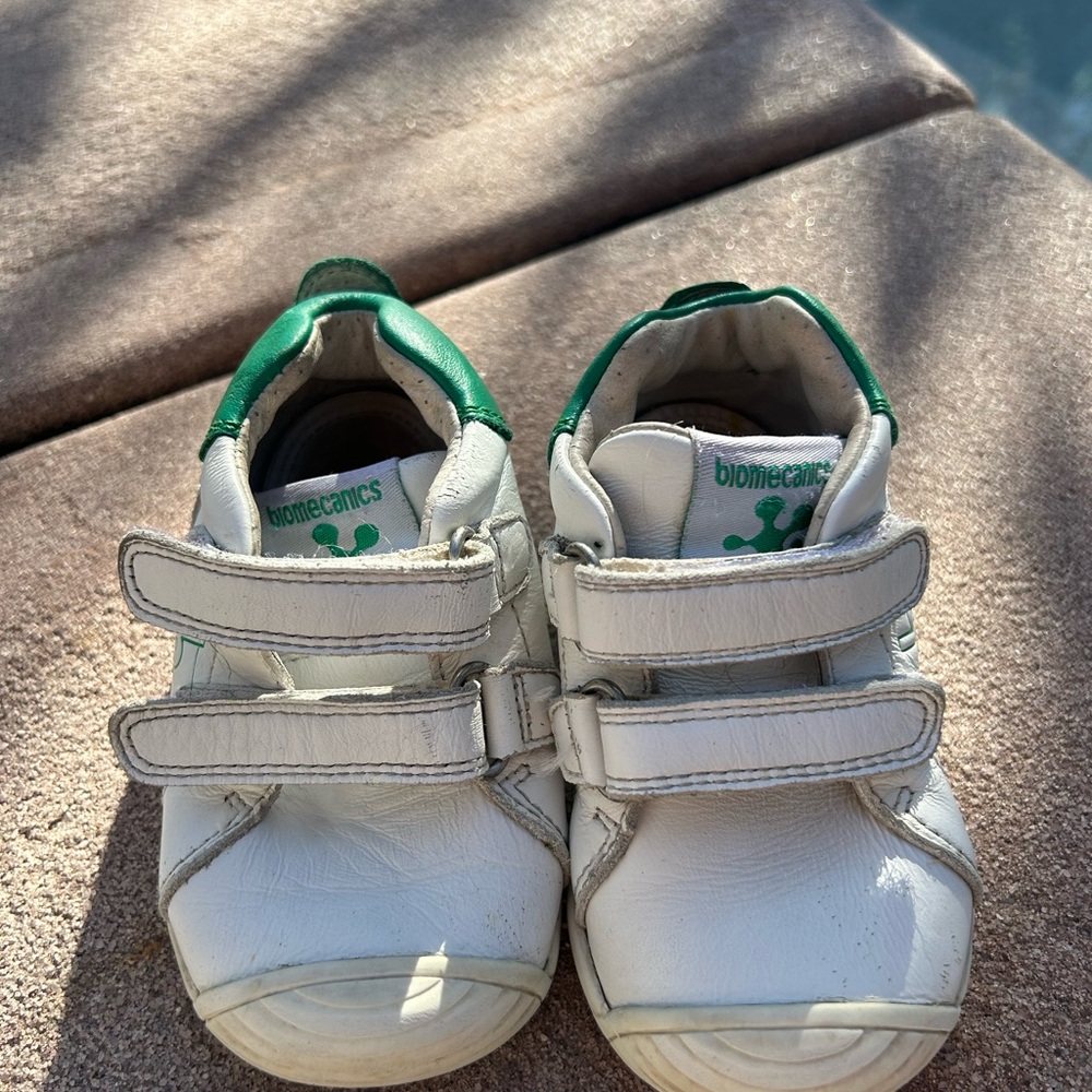 Kids White and Green Sneakers